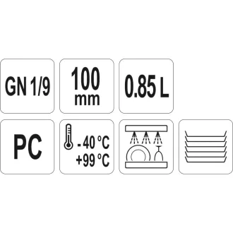 YATO GASTRO Vložka plastová 100 mm GN 1/9