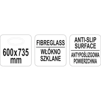 YATO GASTRO Oválny protišmykový podnos 600 x 735 mm