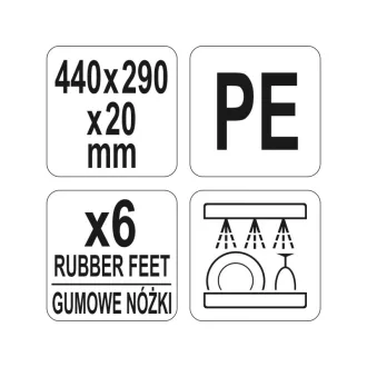 YATO GASTRO Doska na krájanie 440 x 290 x 20 mm PE biela