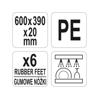 YATO GASTRO Doska na krájanie 600 x 390 x 20 mm PE biela