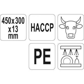   YATO GASTRO Doska na krájanie 450 x 300 x 13 mm PE červená