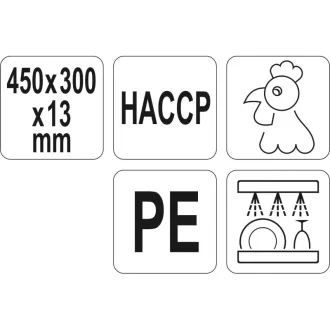 YATO GASTRO Doska na krájanie 450 x 300 x 13 mm PE žltá
