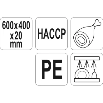 YATO GASTRO Doska na krájanie 600 x 400 x 20 mm PE hnedá