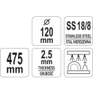 Filtračná lyžica YATO GASTRO Inox 300 mm