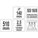 YATO GASTRO Odkvapkávacia lyžica 140 x 510 mm
