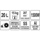 Hnetač YATO GASTRO 20 litrov 1100 W