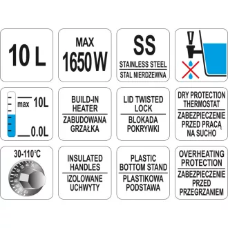 YATO GASTRO Ohrievač nápojov 10 litrov 1400-1650 W inox