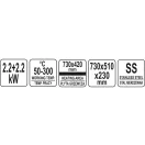 YATO GASTRO Dvojitý gril 730 mm 2 x 2200 W plochý plech na pečenie