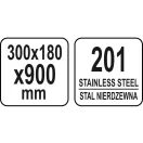 YATO GASTRO Inox nástenná polica 900 x 300 x 180 mm