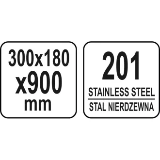 YATO GASTRO Inox nástenná polica 900 x 300 x 180 mm