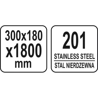 YATO GASTRO Inox nástenná polica 1800 x 300 x 180 mm