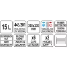 YATO GASTRO vaňa na rozvoz jedla dvojplášťová 15 litrov inox
