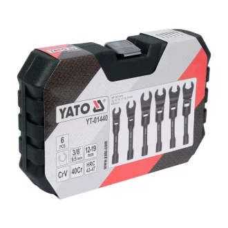   YATO Sada nástrčných kľúčov na mechanické brzdové potrubie 6 kusov 3/8" 12-19 mm