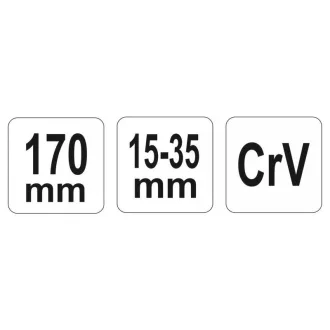 YATO Nastaviteľný kľúč 15-35 mm / 170 mm CrV