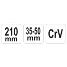 YATO nastaviteľný kľúč 35-50 mm / 210 mm CrV