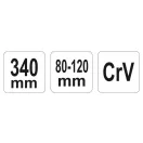 YATO Nastaviteľný kľúč 80-120 mm / 340 mm CrV