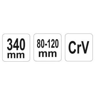 YATO Nastaviteľný kľúč 80-120 mm / 340 mm CrV