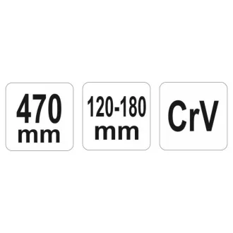 YATO Nastaviteľný kľúč 120-180 mm / 470 mm CrV