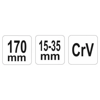 YATO Nastaviteľný skrutkový kľúč 15-35 mm / 170 mm CrV