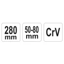 YATO Nastaviteľný skrutkový kľúč 50-80 mm / 280 mm CrV