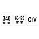 YATO Nastaviteľný skrutkový kľúč 80-120 mm / 340 mm CrV