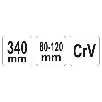   YATO Nastaviteľný skrutkový kľúč 80-120 mm / 340 mm CrV