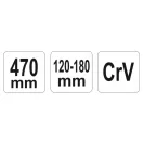 YATO Nastaviteľný skrutkový kľúč 120-180 mm / 470 mm CrV