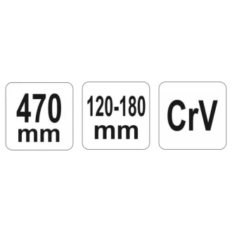   YATO Nastaviteľný skrutkový kľúč 120-180 mm / 470 mm CrV