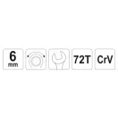 YATO Kľúč s račňou hviezdicový-kombinovaný 6 mm / 120 mm 72T CrV