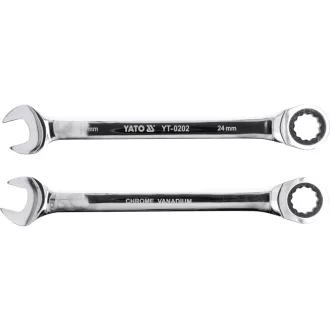   YATO Hviezdica-vidlicový kľúč s prevodovkou 24 mm / 335 mm 72T CrV