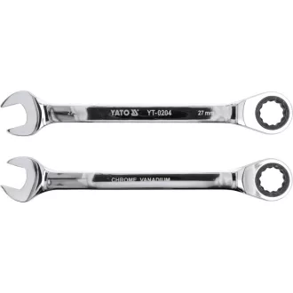   YATO Hviezdny vidlicový kľúč s ratlou 27 mm / 355 mm 72T CrV