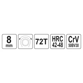 YATO Kľúč s račňou 8 mm / 140 mm CrV