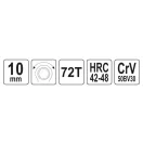 YATO Ráčňový kľúč 10 mm / 145 mm CrV
