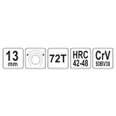 YATO Hvězdicový kľúč s prevodovkou 13 mm / 190 mm CrV