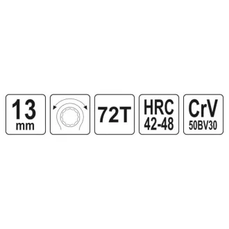 YATO Hvězdicový kľúč s prevodovkou 13 mm / 190 mm CrV