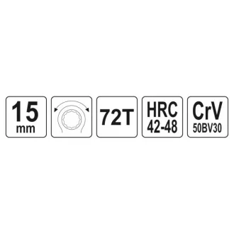 YATO Kľúč s račňou 15 mm / 195 mm CrV