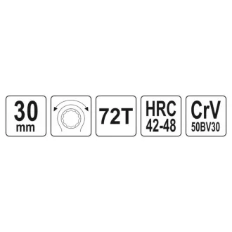 YATO Hviezdicový kľúč s ratchetom 30 mm / 290 mm CrV