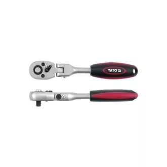   YATO Ráčna hnací hriadeľ 3/8" 242 mm 72T kĺbový ±90° priamy hriadeľ CrV