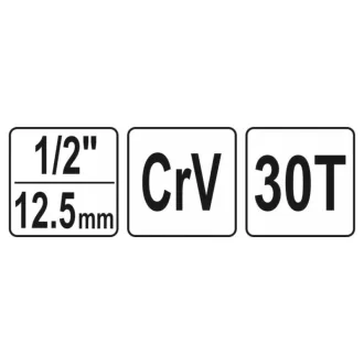   YATO Ráčnový hnací hriadeľ pre 1/2" 30T stupňový kľúč na chladič CrV