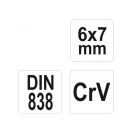 YATO Ohnutý hviezdový kľúč 6 x 7 mm CrV