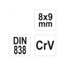 YATO Lomený kombinovaný kľúč 8 x 9 mm CrV