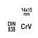 YATO Ohybný hviezdicový kľúč 14 x 15 mm CrV