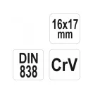 YATO Ohnutý kľúč s hviezdicou 16 x 17 mm CrV