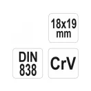 YATO Ohnutý klúč na skrutky 18 x 19 mm CrV