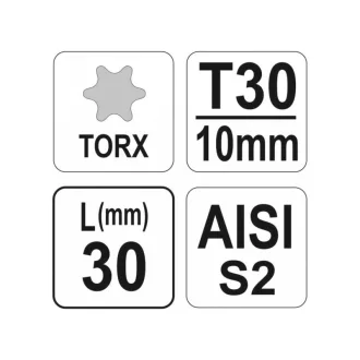 YATO Bit na skrutkovač T30 x 30 S2