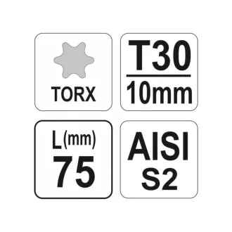 YATO Skrutkovač bit T30 x 75 S2