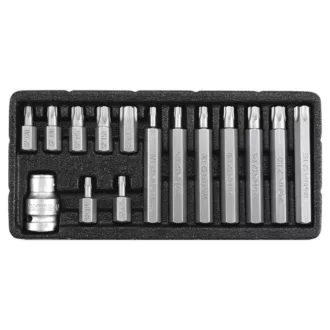   YATO Sada Torx 15 kusov proti manipulácii T20-T55 L=30 mm, L=75 mm 1/2"