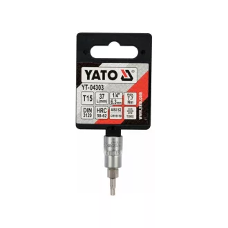 YATO nástrčný kľúč na bity Torx 1/4" T15 CrV