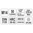 YATO nástrčný kľúč Spline 1/2" M14 CrV