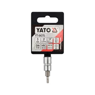 YATO nástrčný kľúč na bity Allen 1/4" 3 mm CrV